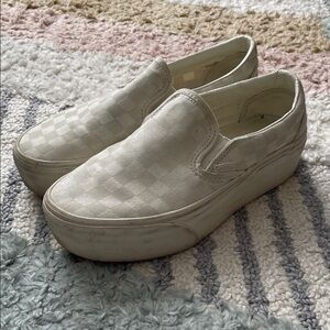 Vans Classic White Slip-On Platform Sneakers
